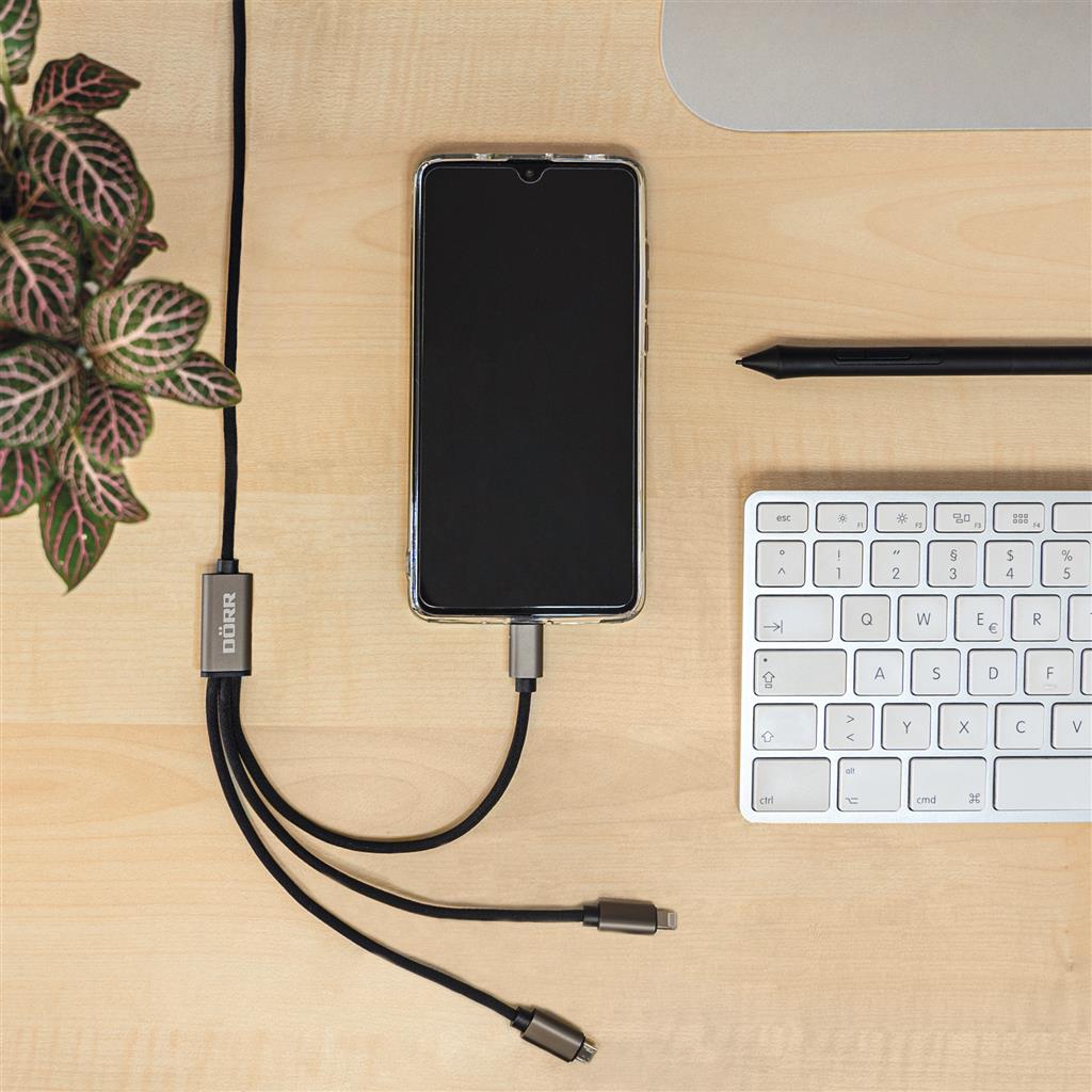 Dörr cavo di ricarica USB 3 in 1 35 cm USB-C, Micro USB e Lightning