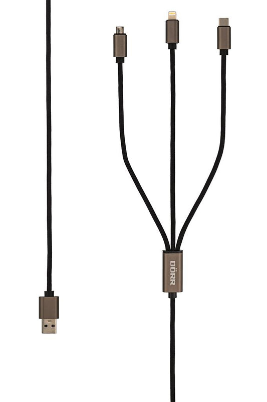 Dörr cavo di ricarica USB 3 in 1 35 cm USB-C, Micro USB e Lightning