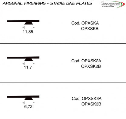 Toni System Base piastrina a coda di rondine 11,85mm (tipo A) per red dot per Strike One