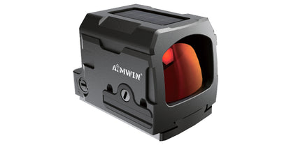 Red dot chiuso AiMWIN PE320, vista di tre quarti con pannello solare