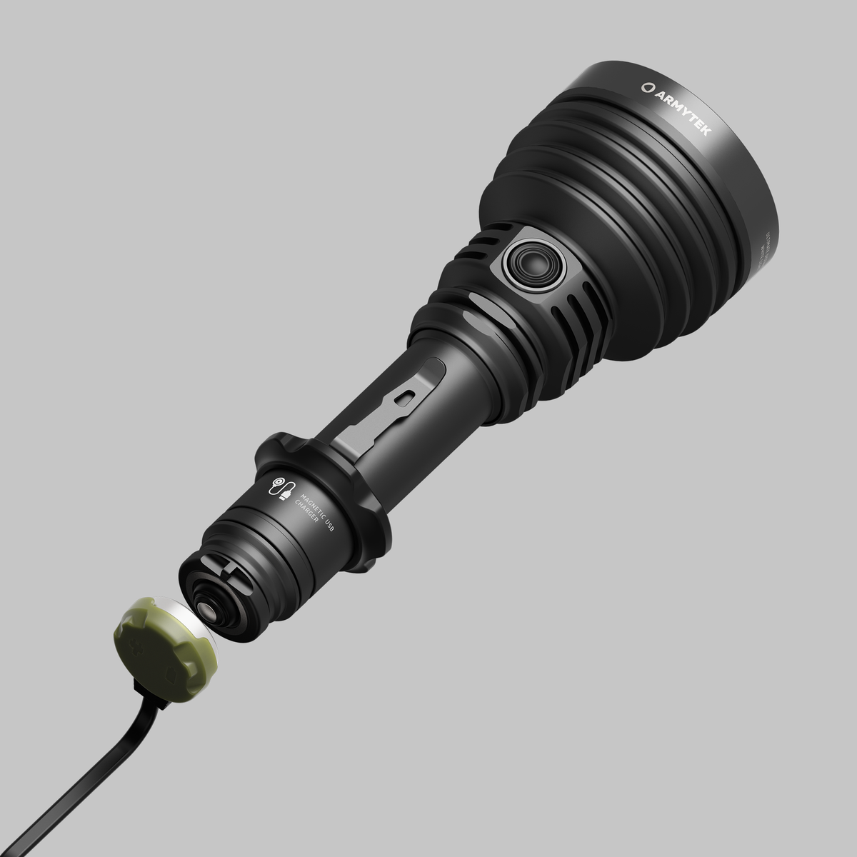 Armytek Barracuda Pro Max, vista della testa da 64 mm