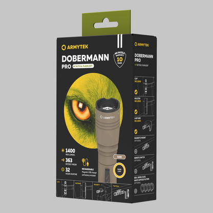 Armytek Dobermann Pro Magnet USB Sand, confezione