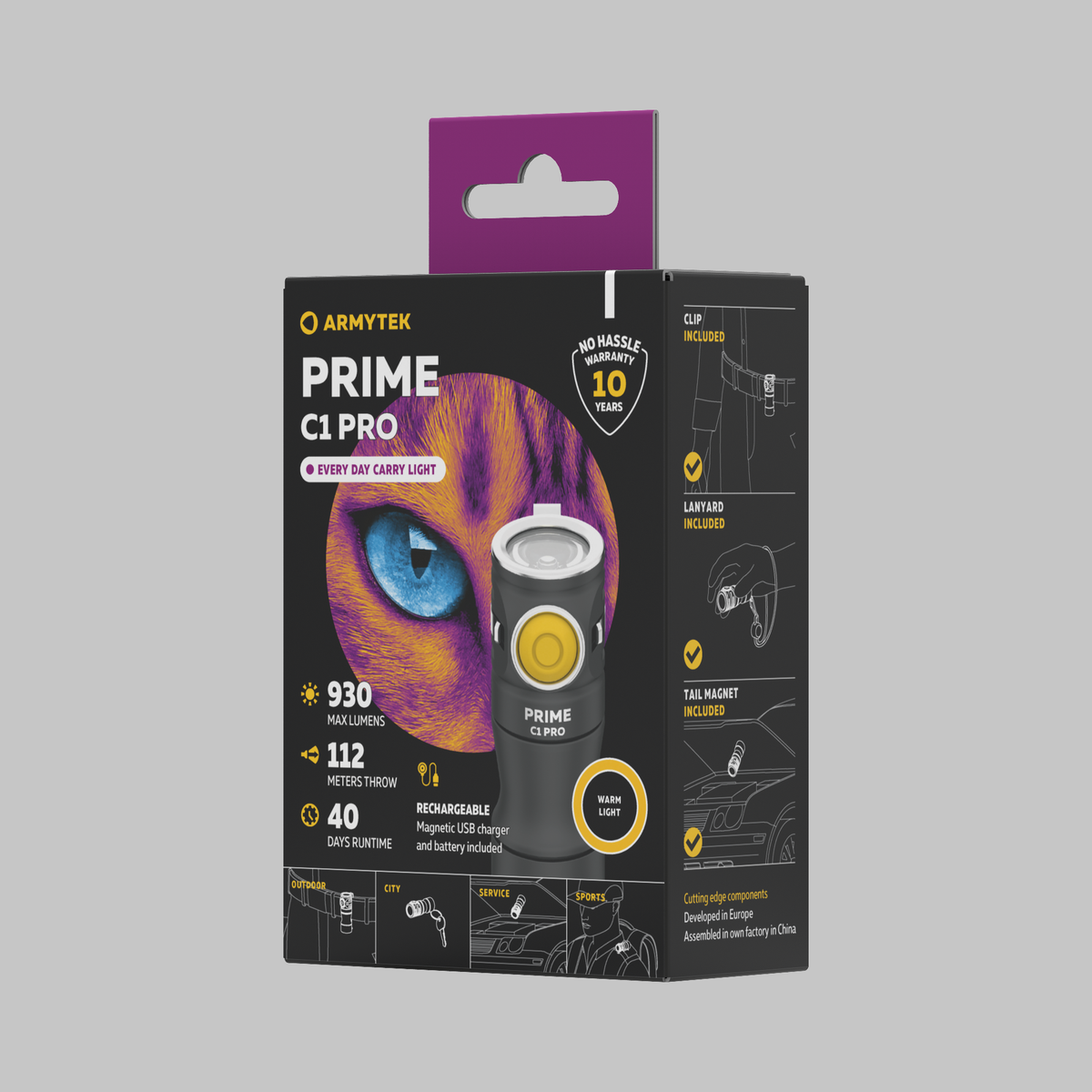 Armytek Prime C1 Pro luce calda confezione