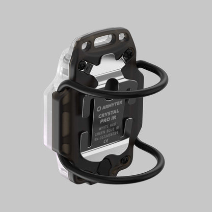 Armytek Crystal Pro IR Grigio vista laterale con clip