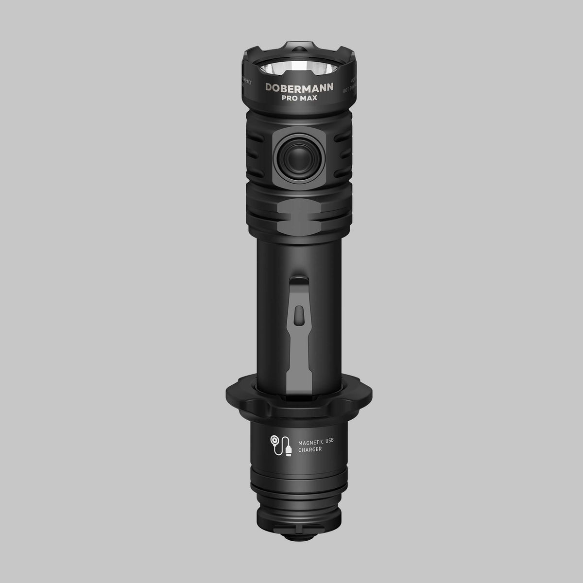 Armytek Dobermann Pro Max torcia tattica luce bianca, vista laterale