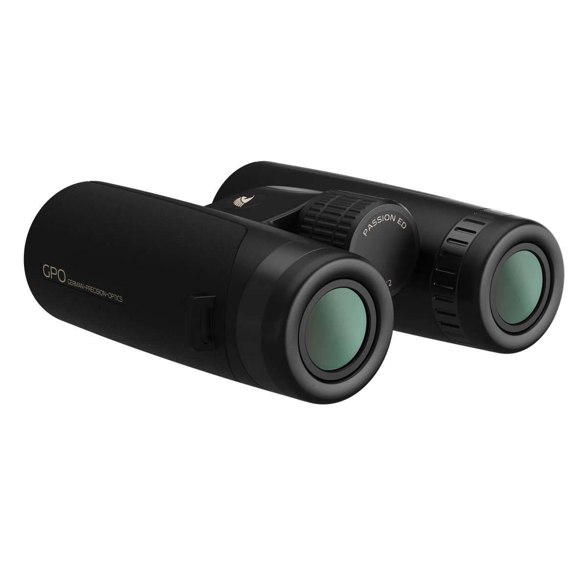 GPO Passion ED 10x42 nero, vista di tre quarti