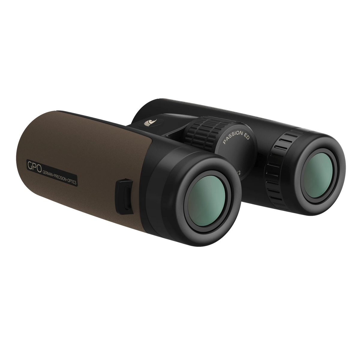 GPO Passion ED 10x42 marrone, vista di tre quarti
