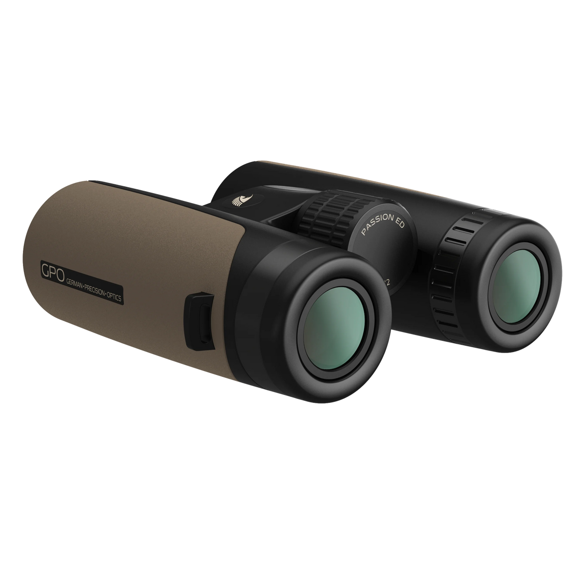 GPO Passion ED 10x42 sabbia, vista di tre quarti