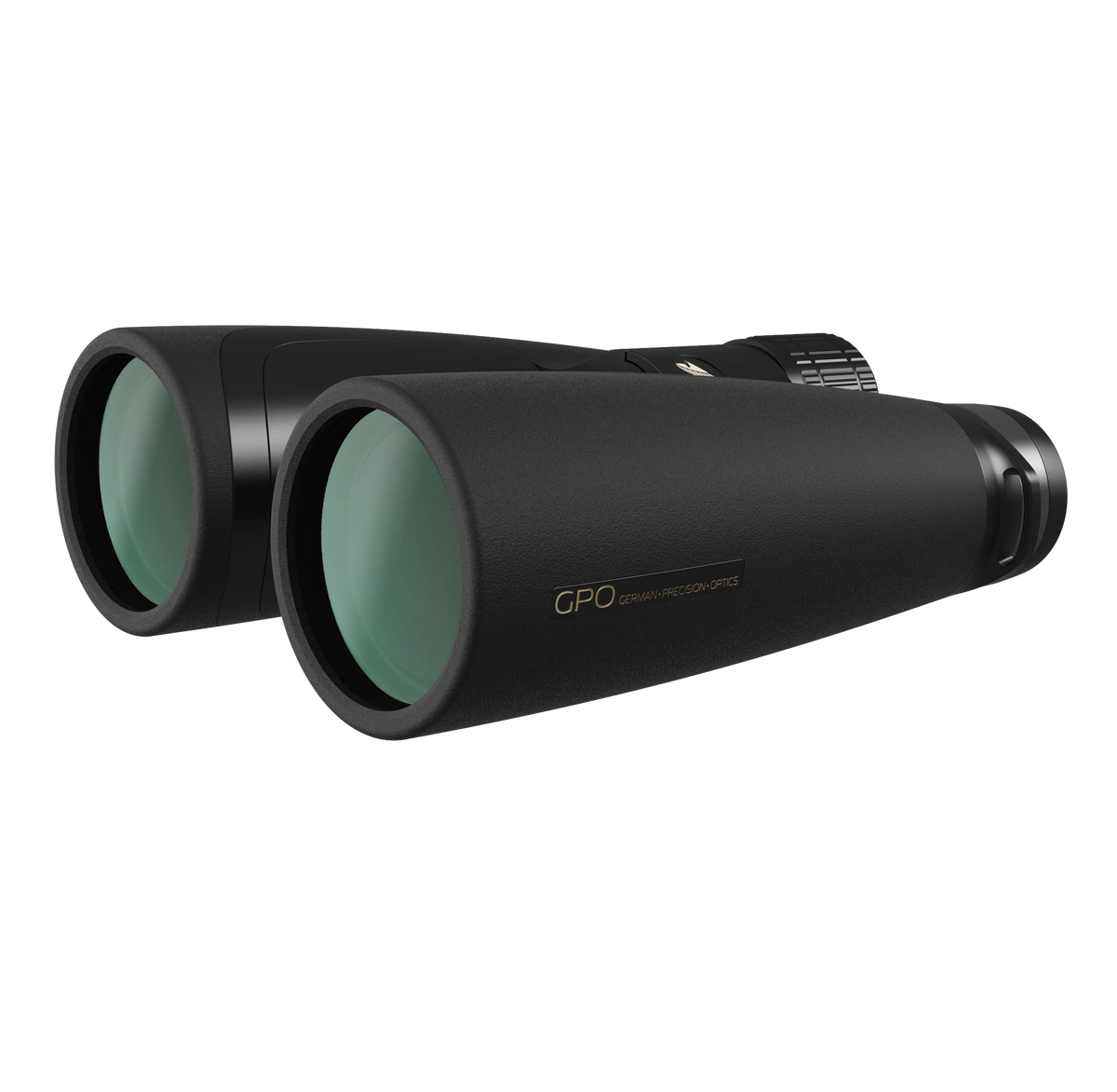 Binocolo GPO Passion ED 10x56 nero, vista angolata del corpo in magnesio
