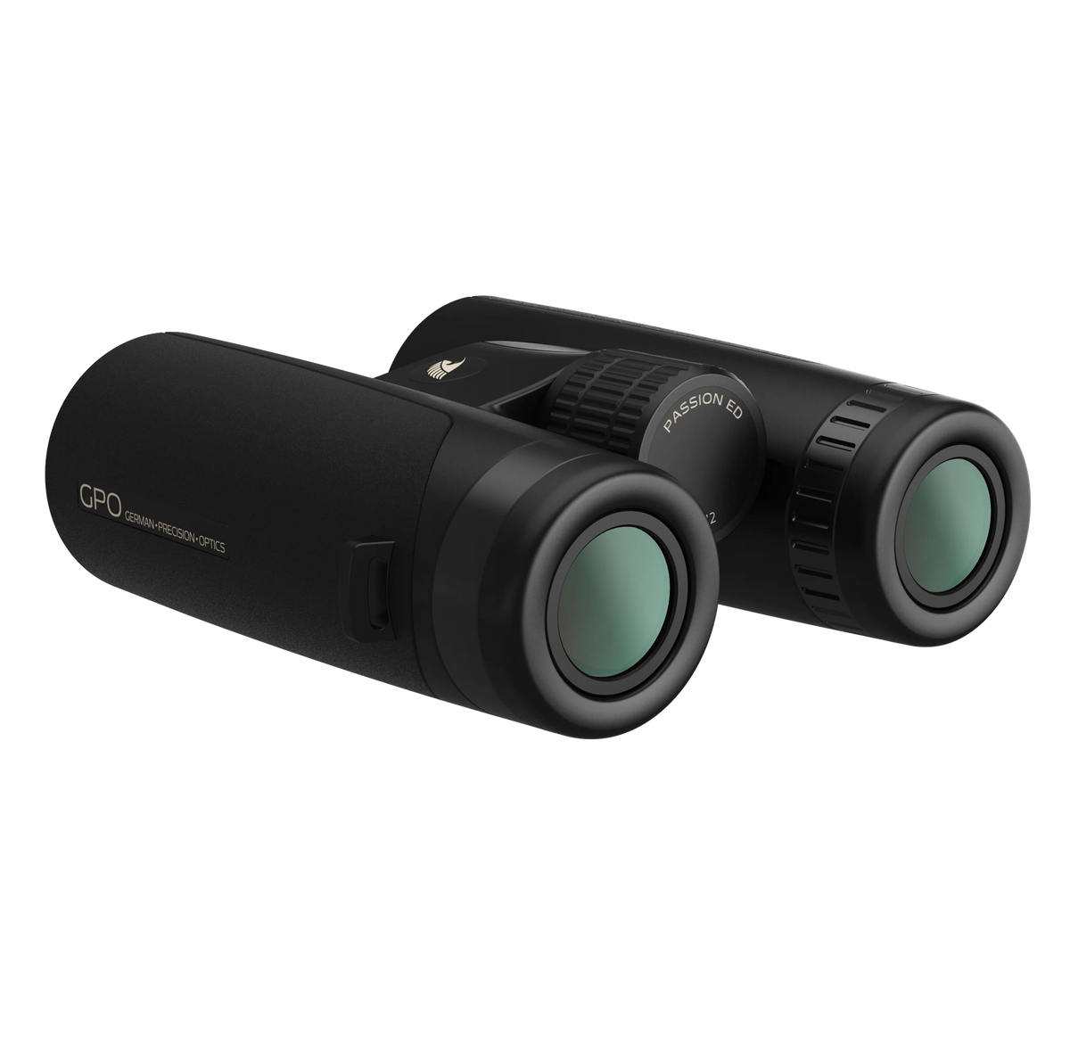 GPO Passion ED 8x42 nero, vista di tre quarti