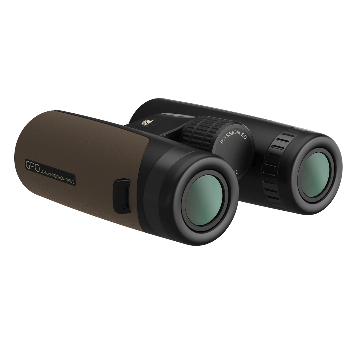 GPO Passion ED 8x42 marrone, vista di tre quarti