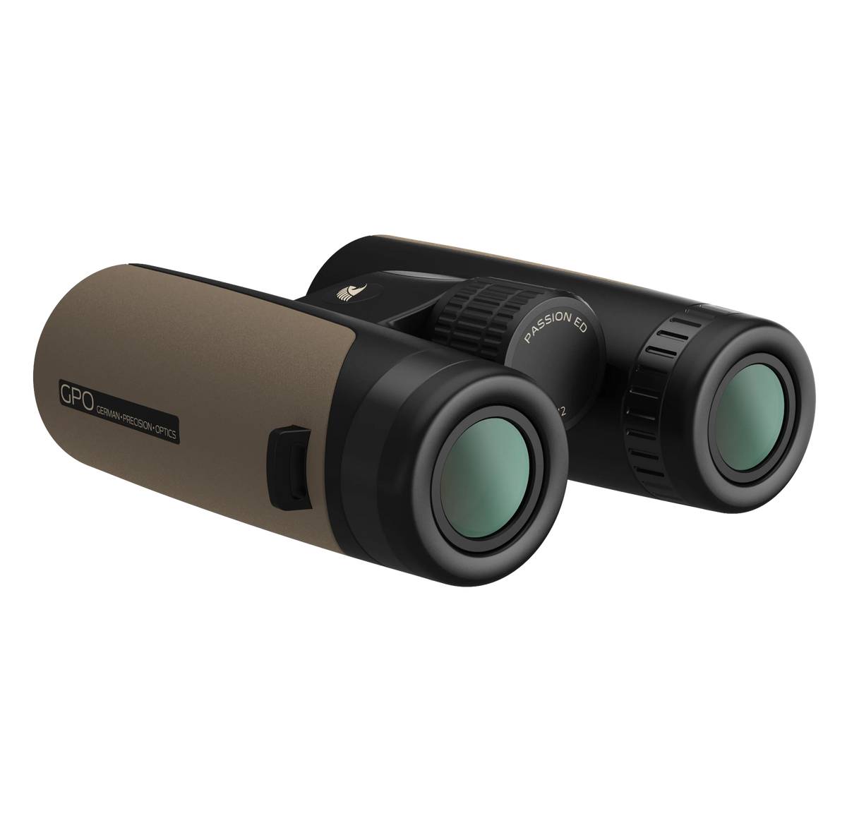 GPO Passion ED 8x42 sabbia, vista di tre quarti