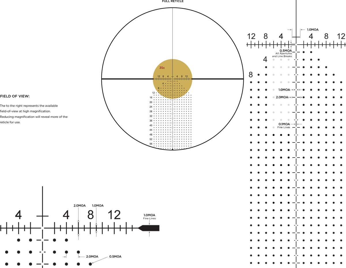 Leupold Cannocchiale Mark 5HD 7-35x56 M1C3 FFP Impact-60 MOA Tubo da 35 mm – reticolo Impact-60 MOA FFP