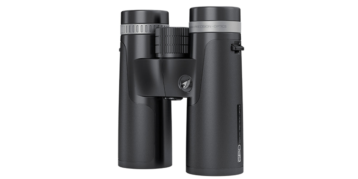 Binocolo GPO Passion SD 8x42 nero, vista frontale