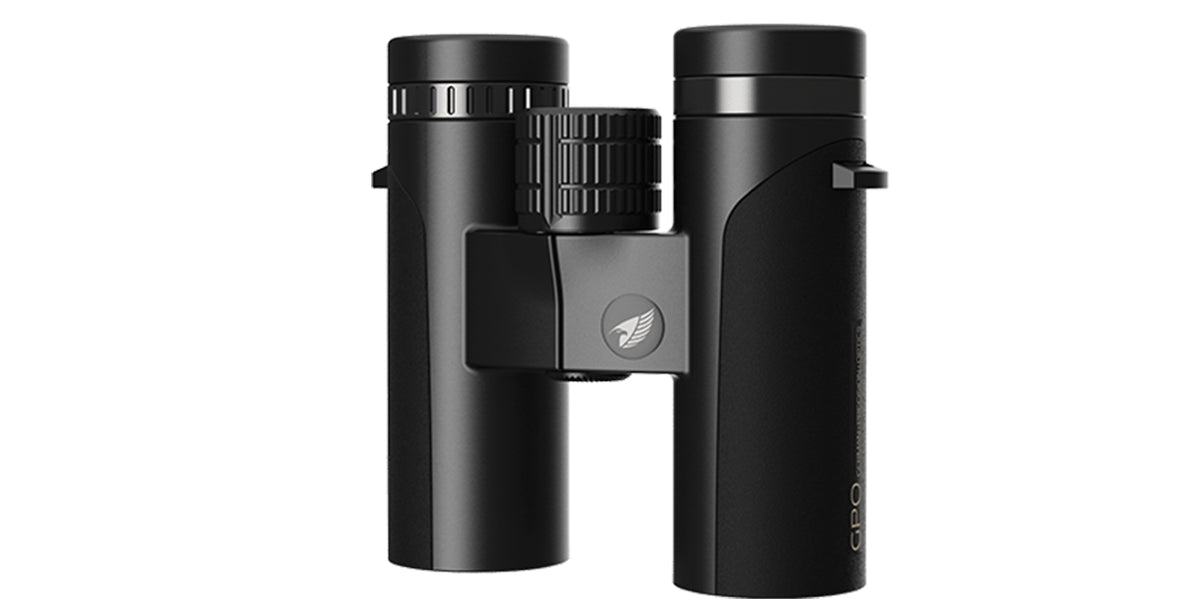 Binocolo GPO Passion ED 8x32 nero, vista frontale