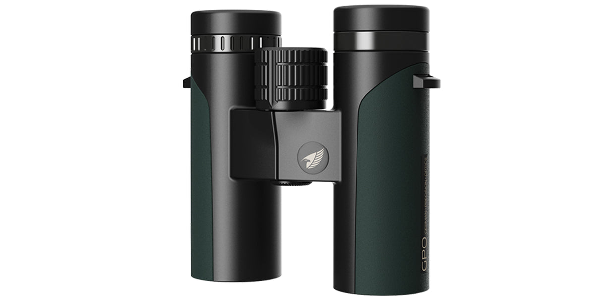 Binocolo GPO Passion ED 8x32 verde, vista frontale
