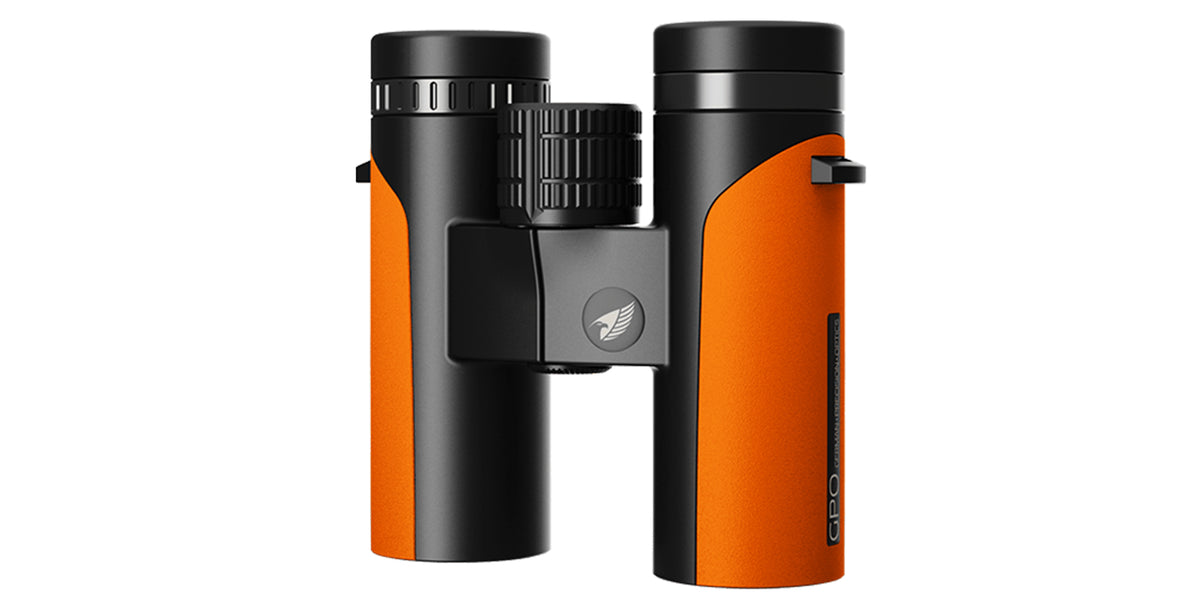 Binocolo GPO Passion ED 8x32 arancione, vista frontale