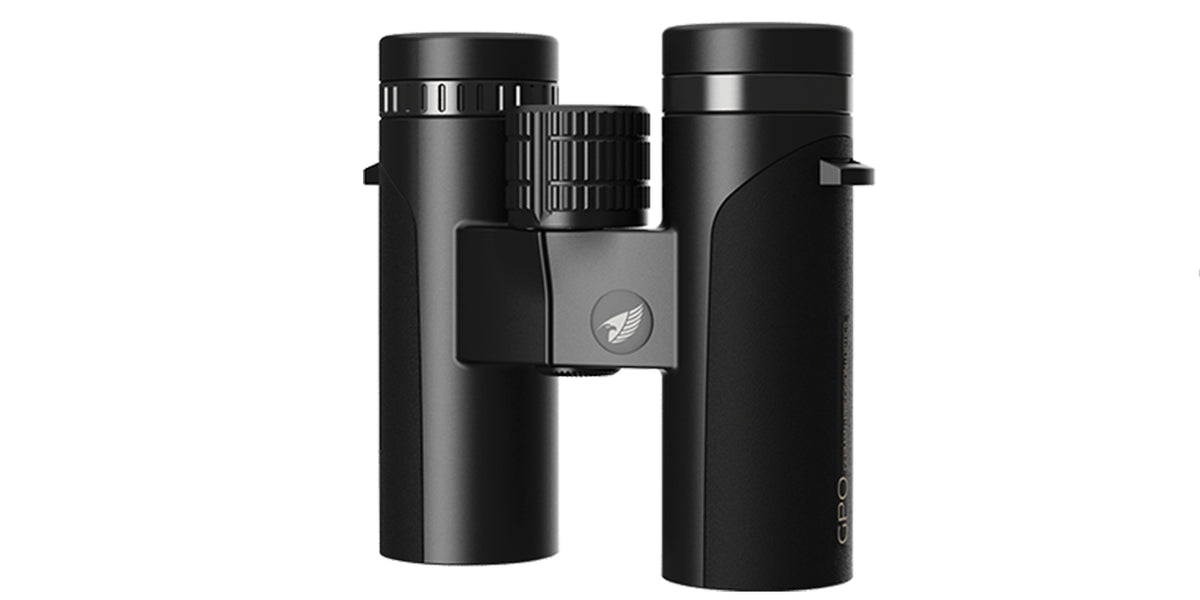 Binocolo GPO Passion ED 10x32 nero, vista frontale