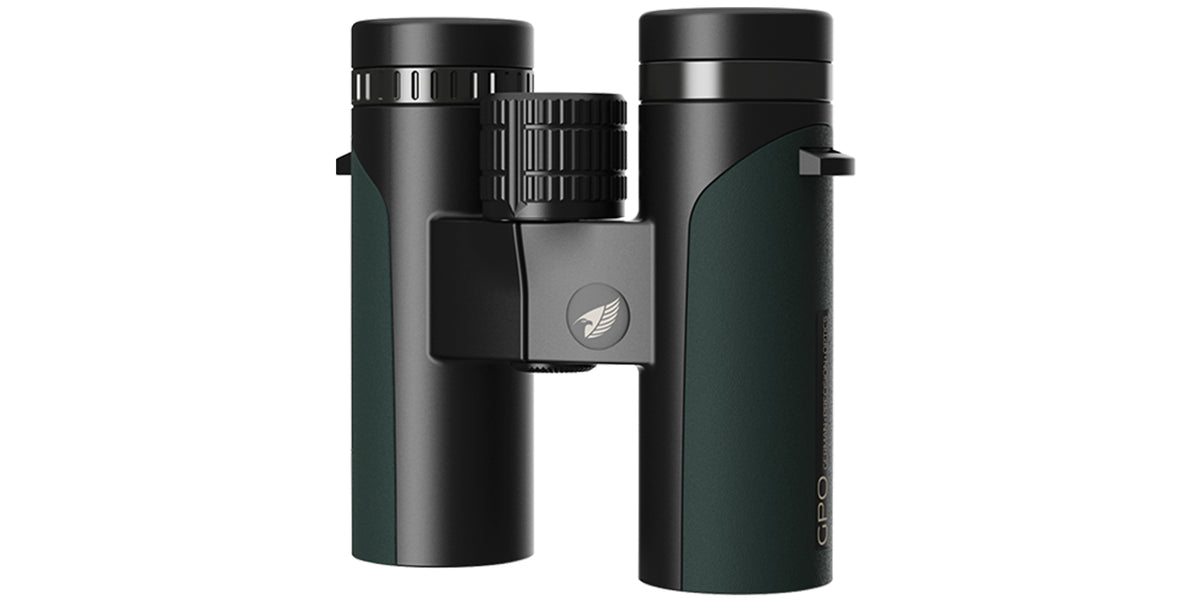 Binocolo GPO Passion ED 10x32 verde, vista frontale