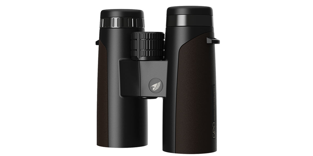 Binocolo GPO Passion ED 10x42 marrone, vista frontale