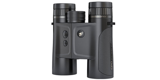 Binocolo con telemetro GPO Rangeguide 3200 8x40 nero, vista frontale