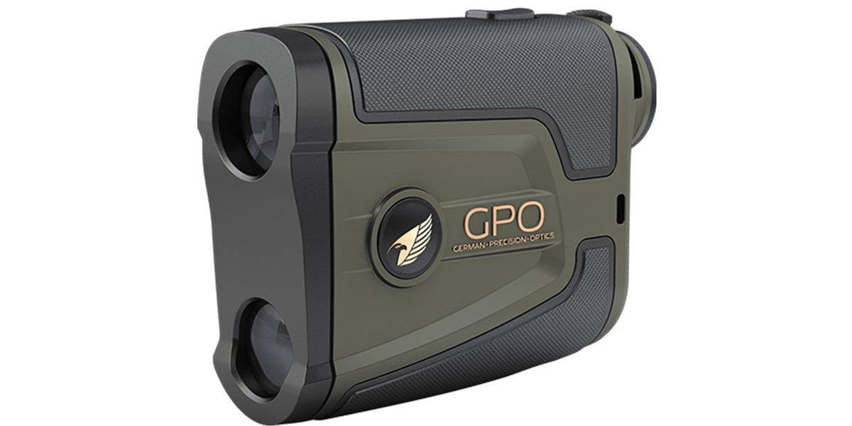 Telemetro laser GPO RangeTracker 2000 OLED 6x20 verde, vista laterale