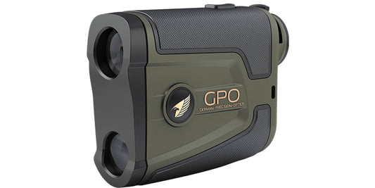 Telemetro laser GPO RangeTracker 2000 OLED 6x20 verde, vista laterale