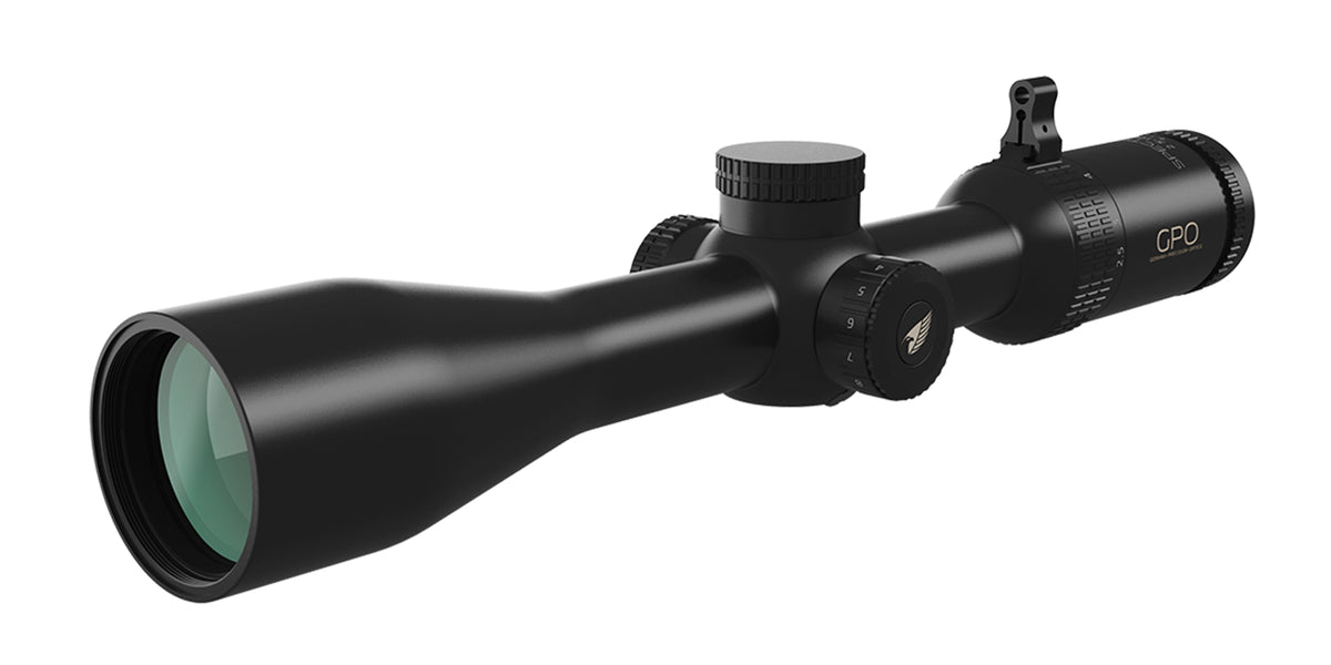 Cannocchiale GPO Spectra 4x 2,5-10x44i G4i Drop, vista di tre quarti
