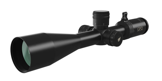 Cannocchiale GPO Spectra 6x 4,5-27x50i PLRi, vista di tre quarti anteriore