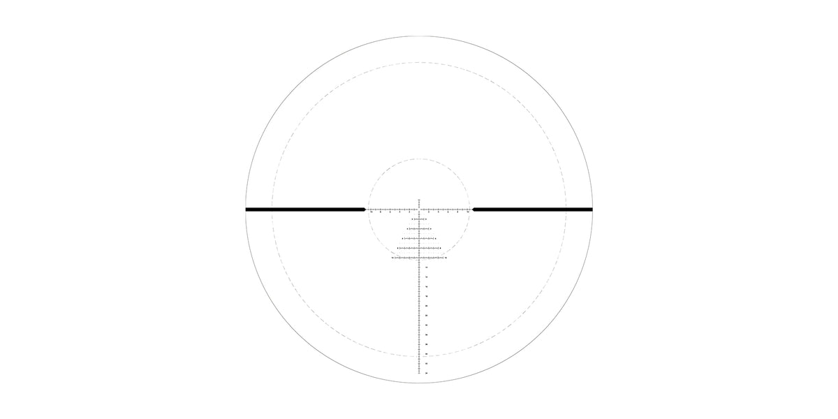 Schema del reticolo PLRi a primo piano focale del cannocchiale GPO Spectra 6x 4,5-27x50i