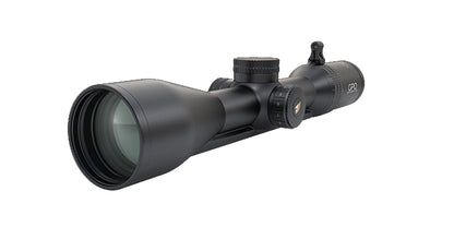 Cannocchiale GPO Spectra 6x 2-12x50i con slitta G4i Fiber, vista di tre quarti anteriore