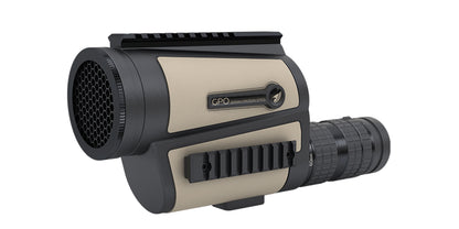Spotting scope GPO TAC Spotter 15-45x60 sabbia con slitte Picatinny, vista laterale