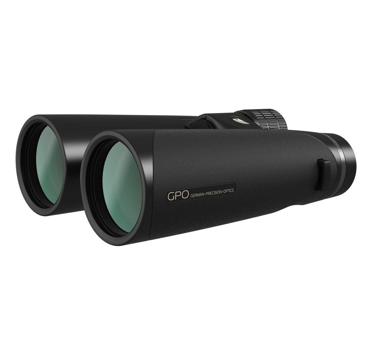 Binocolo GPO Passion HD 10x50 nero, vista angolata del corpo in magnesio