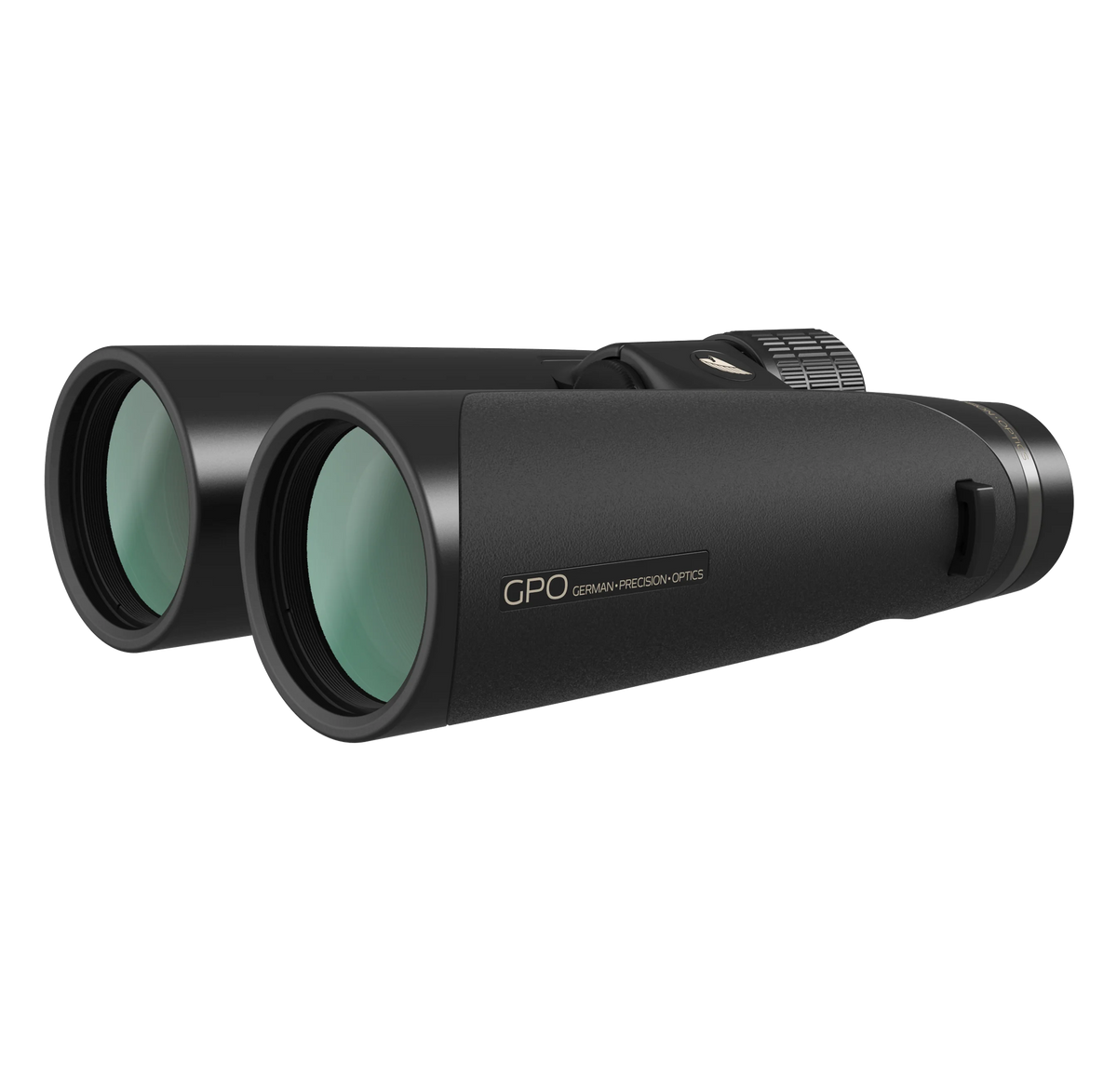 Binocolo GPO Passion HD 12,5x50 nero, vista angolata del corpo in magnesio