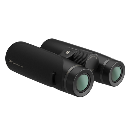 GPO Passion HD 8,5x50 nero, vista di tre quarti