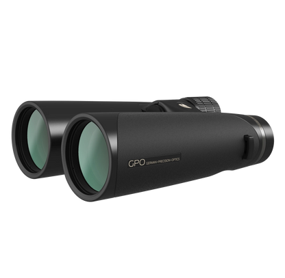 Binocolo GPO Passion HD 8,5x50 nero, vista angolata del corpo in magnesio