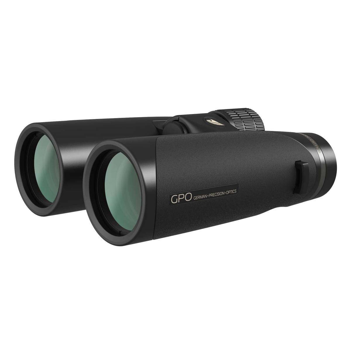 Binocolo GPO Passion HD 8x42 nero, vista angolata del corpo in magnesio