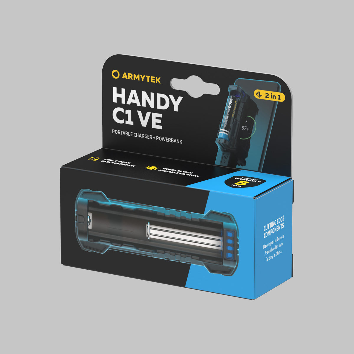 Armytek Handy C1 VE, vista laterale