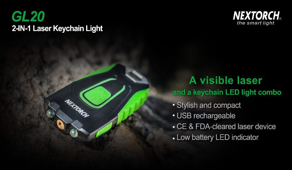 Nextorch GL20 Luce Led 60 Lumens e Laser Combo