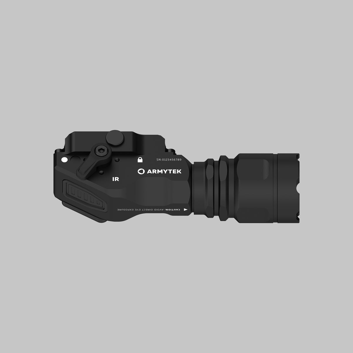 Armytek Parma C1IR, vista frontale con LED bianco e IR