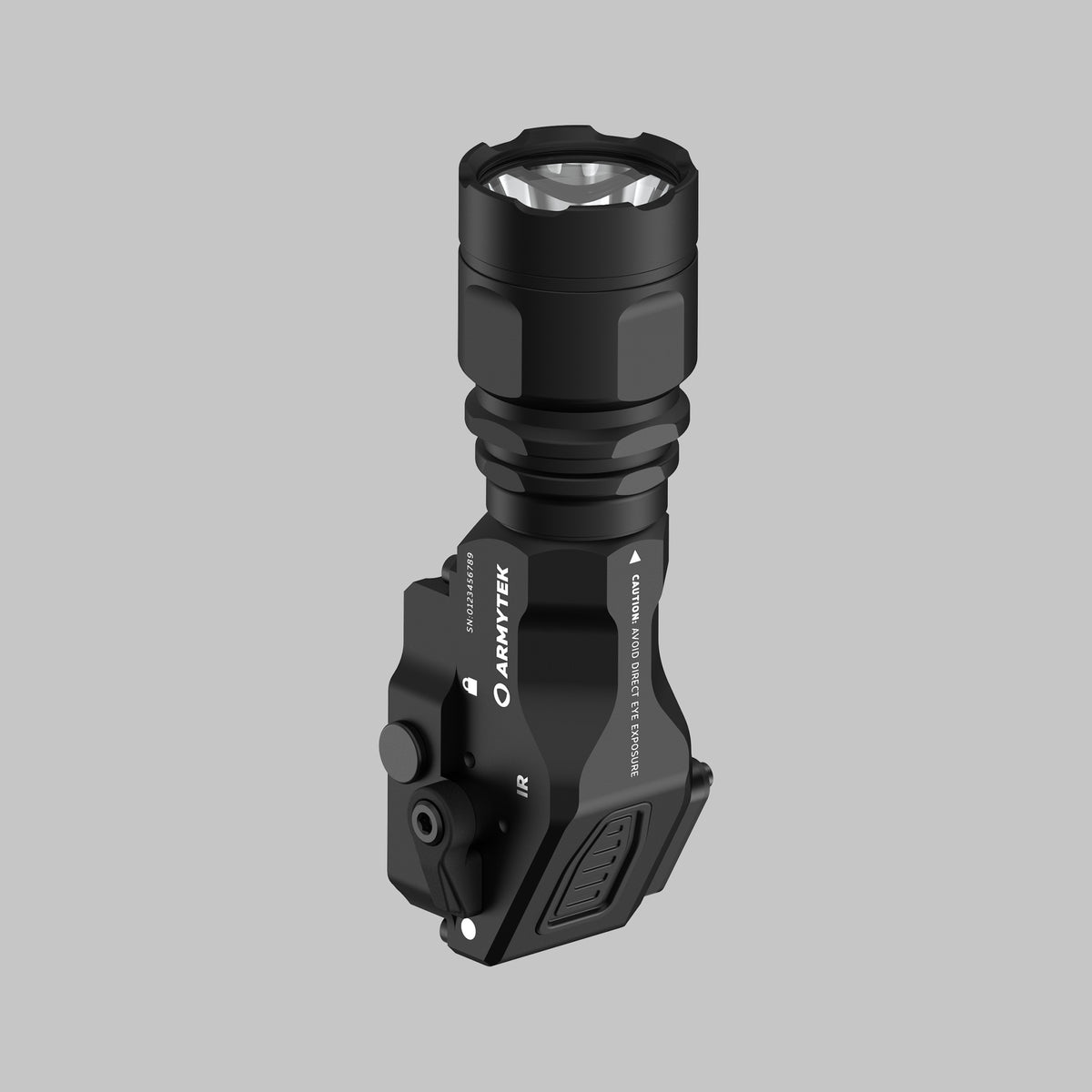 Armytek Parma C1IR, vista laterale con attacco integrato