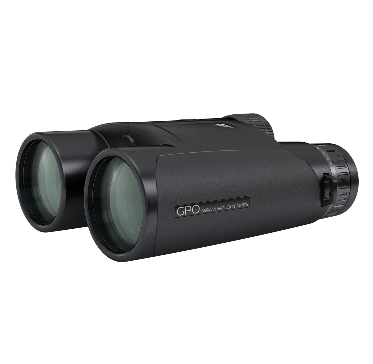 GPO Rangeguide 2800 8x50, vista di tre quarti degli obiettivi da 50 mm
