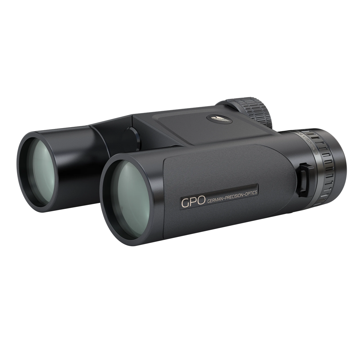 GPO Rangeguide 3000 10x32, vista di tre quarti degli obiettivi da 32 mm