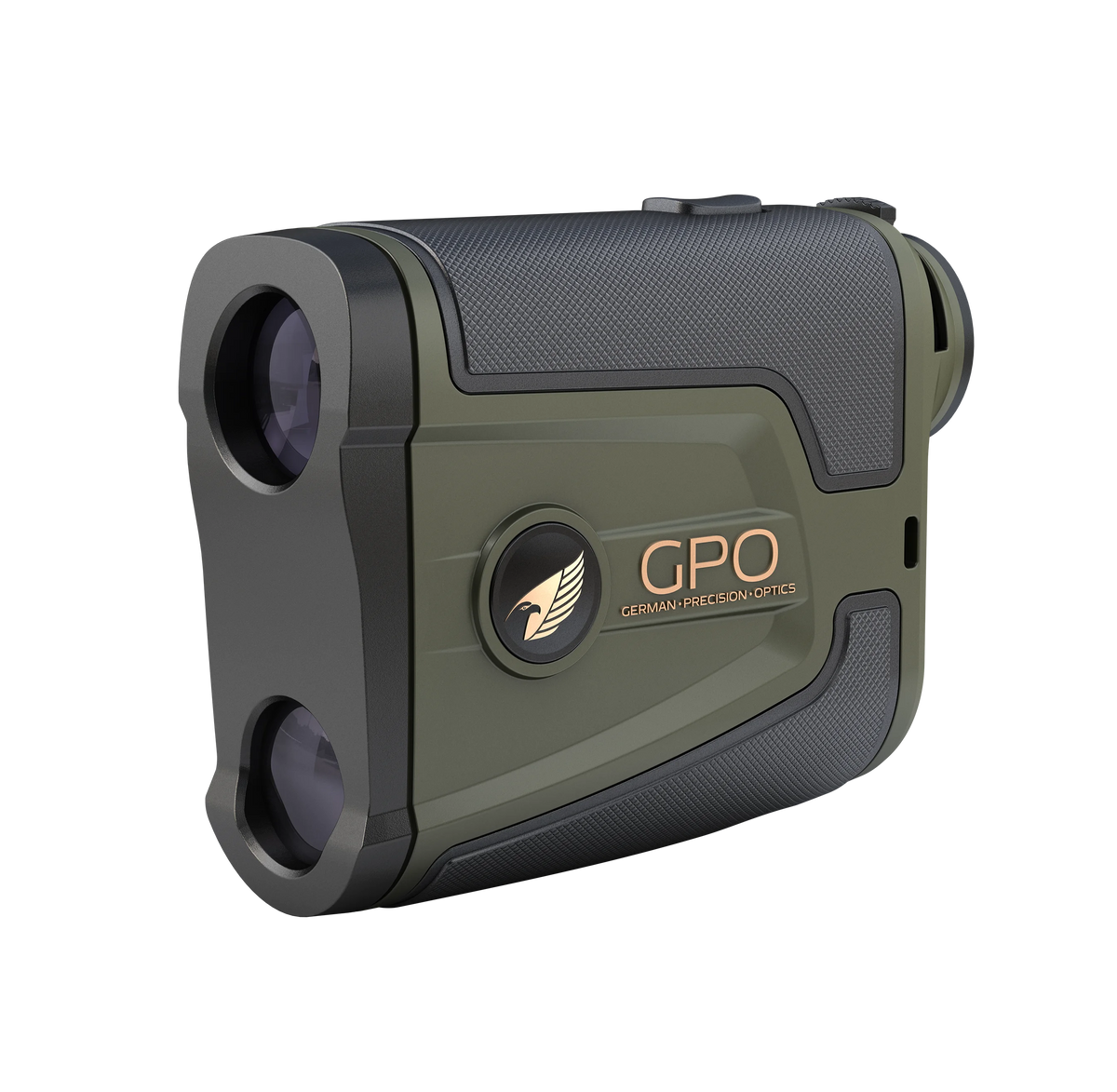 GPO RangeTracker 2000 verde, vista anteriore di tre quarti