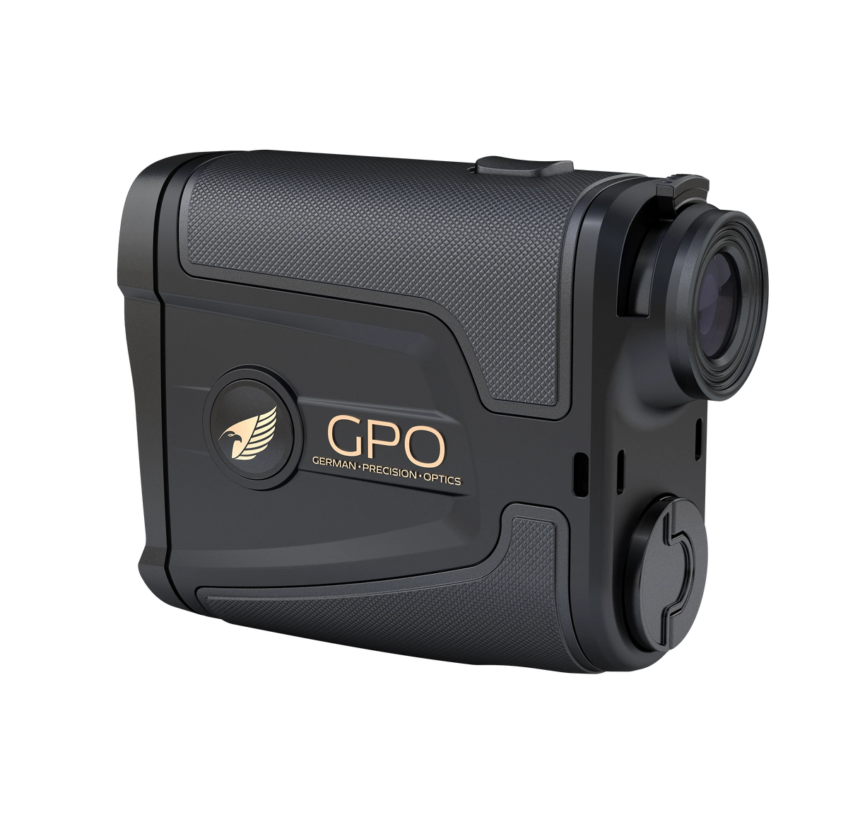 GPO RangeTracker 2000 telemetro nero, vista posteriore di tre quarti