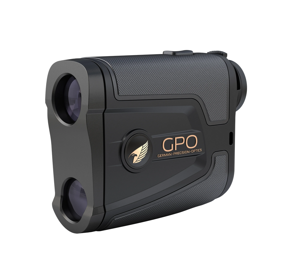 GPO RangeTracker 2000 nero, vista anteriore di tre quarti