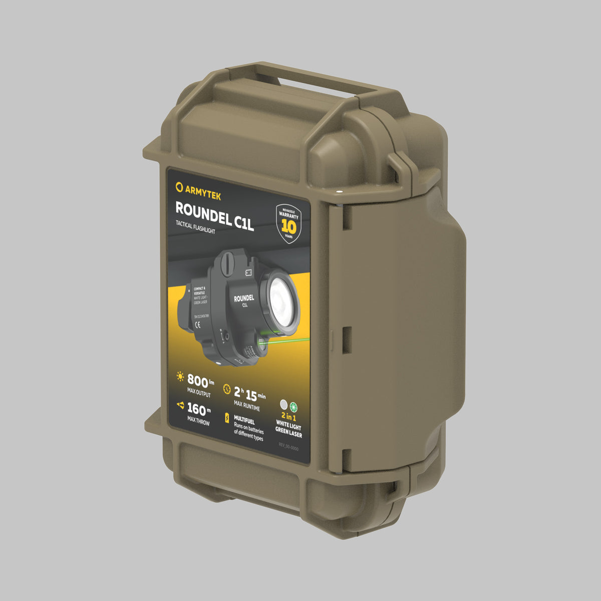 Armytek Roundel C1L torcia da arma, vista posteriore