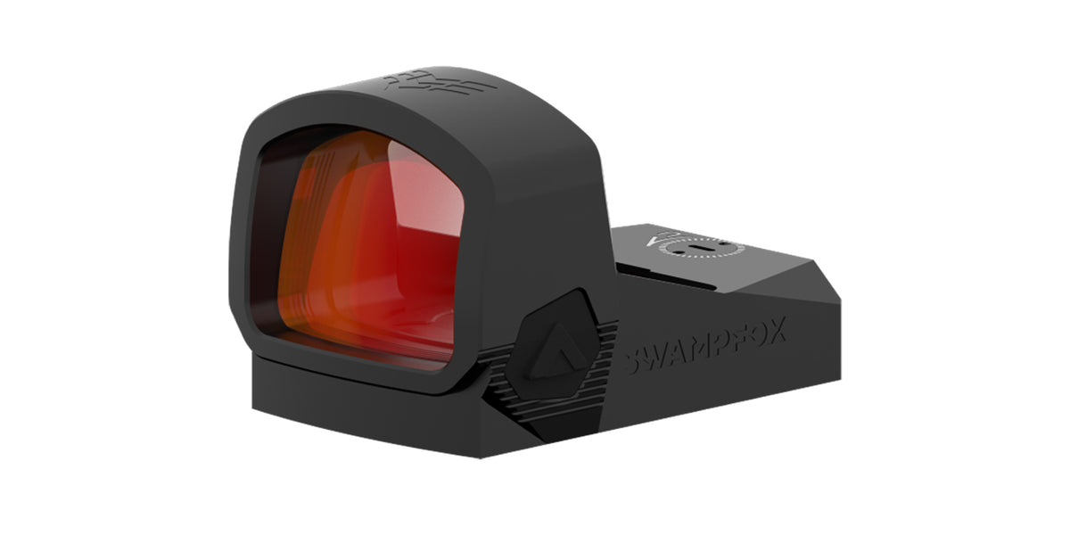 Swampfox Liberty II red dot 1x24 con lente Ruby Red, vista anteriore