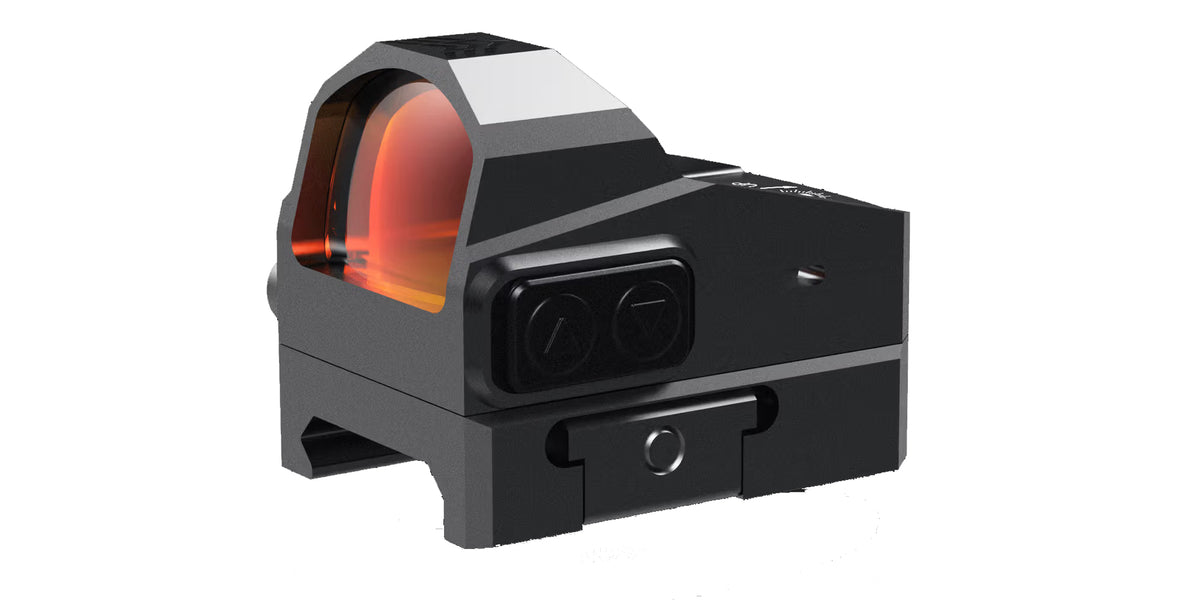 Red dot Swampfox Kingslayer 1x22 con lente Ruby Red, vista di tre quarti