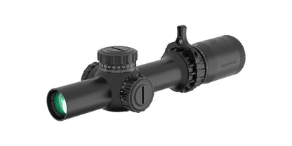 Cannocchiale Swampfox Tomahawk II 1-6x24 SFP con reticolo BDC, vista di tre quarti
